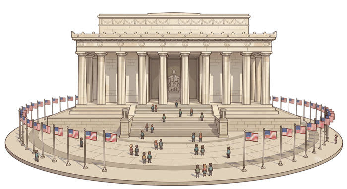 Illustration of the Lincoln Memorial, Washington, D.C.