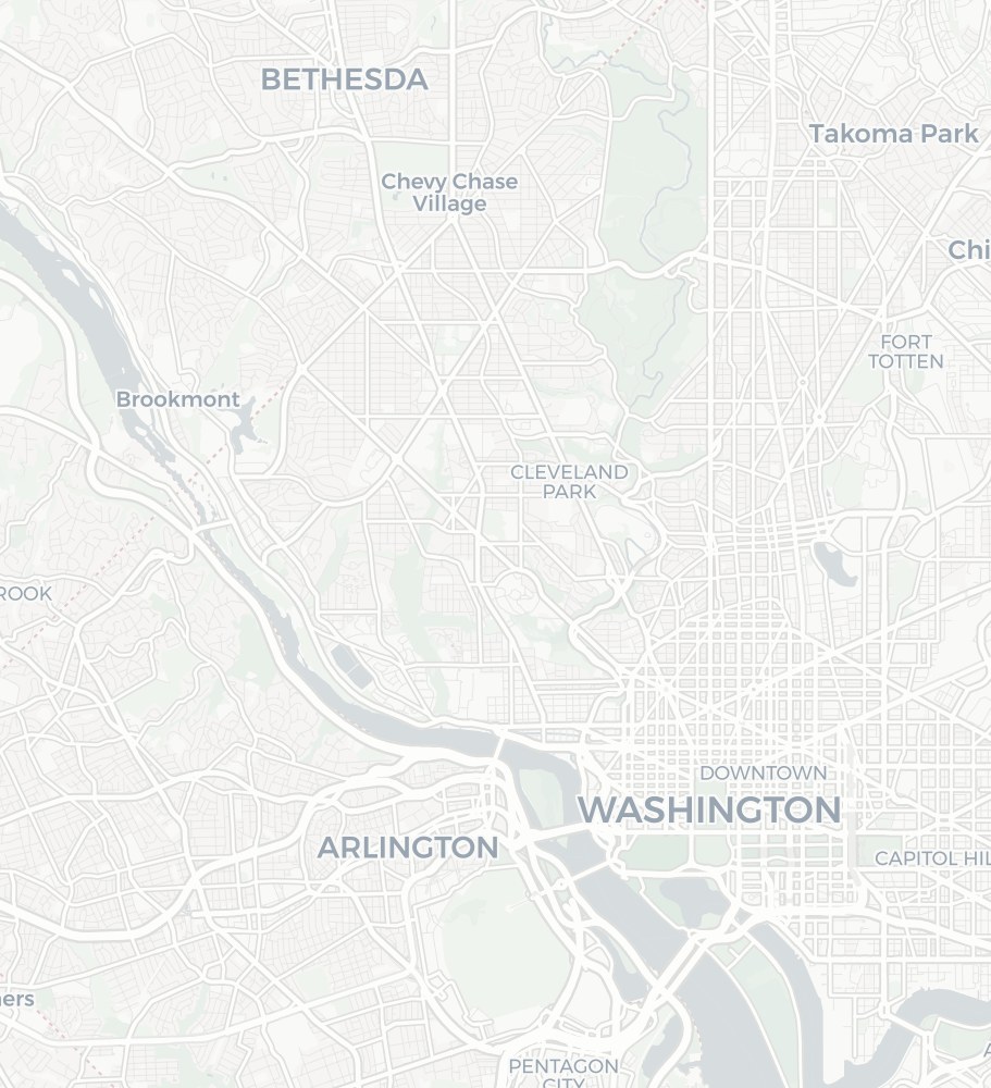Map of Washington, D.C. showing the Capital Insurance Partners office at 5028 Wisconsin Avenue NW